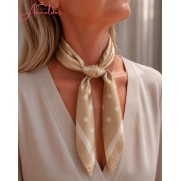 Dames sjaal korte hals sjaaltjes 530 polka dots zand
